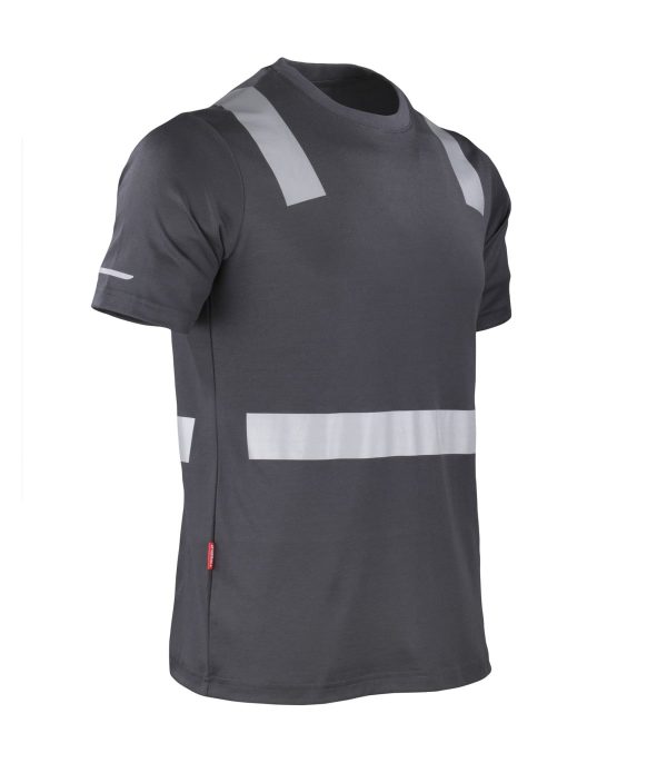 polera-hibrida-creflectiva-mcorta (1) Polera Hibrida con Cinta Reflectiva Manga Corta Hombre