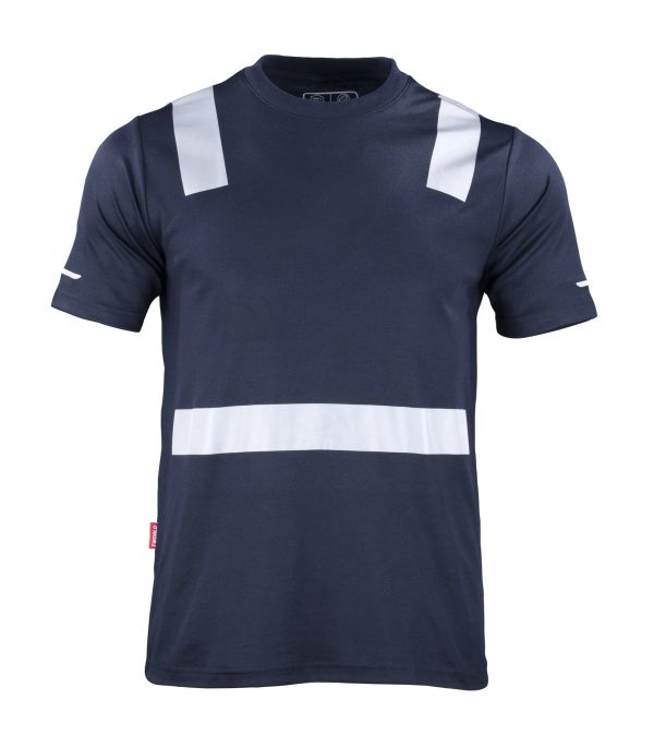 polera-hibrida-creflectiva-mcorta (4) Polera Hibrida con Cinta Reflectiva Manga Corta Hombre