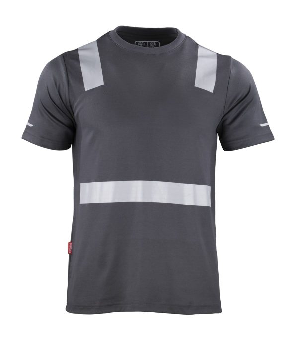 polera-hibrida-creflectiva-mcorta Polera Hibrida con Cinta Reflectiva Manga Corta Hombre
