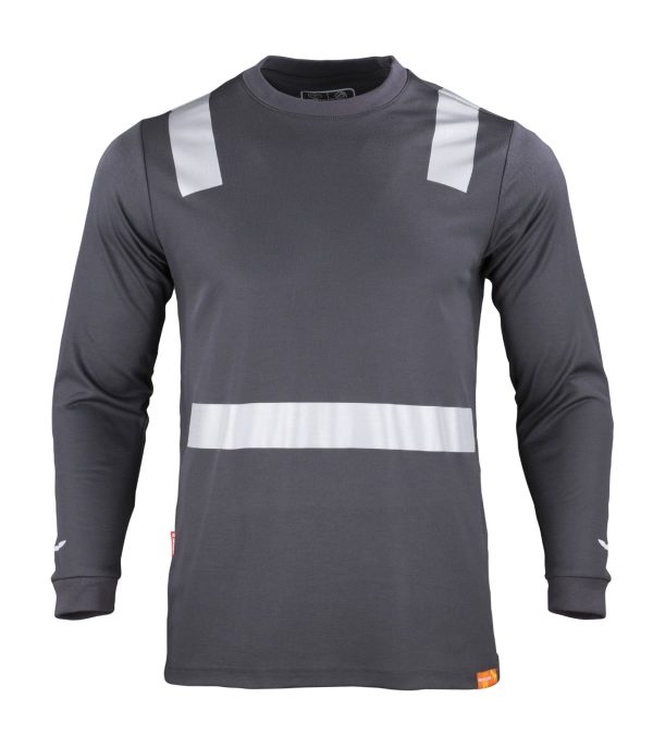 polera-hibrida-creflectiva-mlarga-60-alg-40 Polera Hibrida con Cinta Reflectiva Manga Larga Hombre