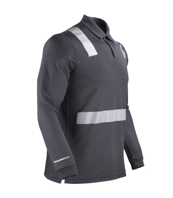 Polera Polo Hibrida con Cinta Reflectiva Manga Larga Hombre