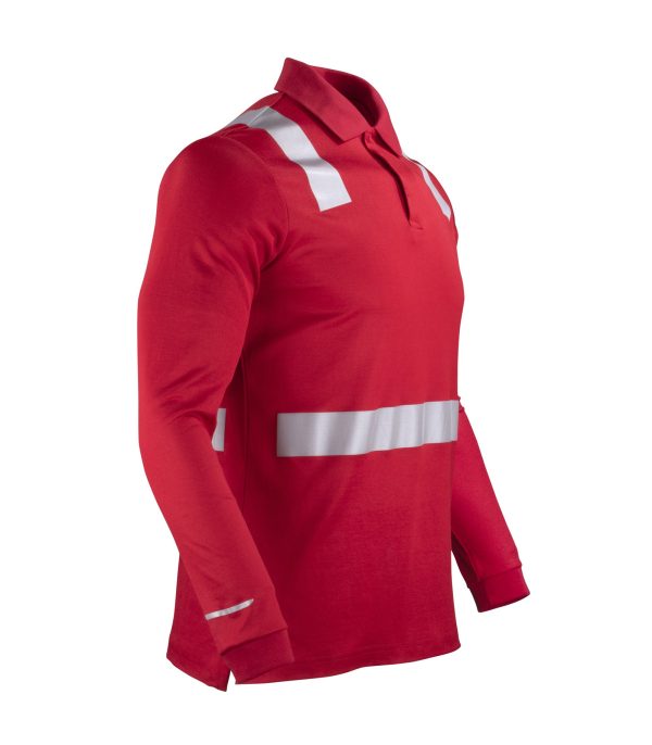 Polera Polo Hibrida con Cinta Reflectiva Manga Larga Hombre