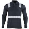 Polera Polo Hibrida con Cinta Reflectiva Manga Larga Hombre