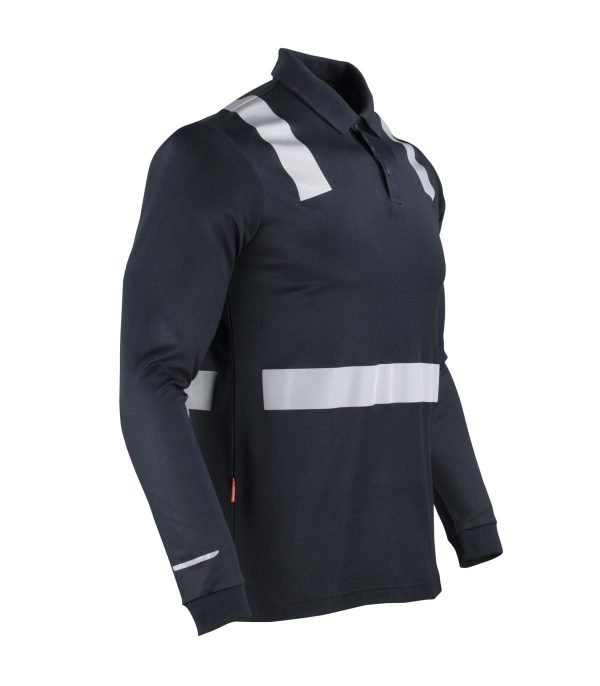 Polera Polo Hibrida con Cinta Reflectiva Manga Larga Hombre