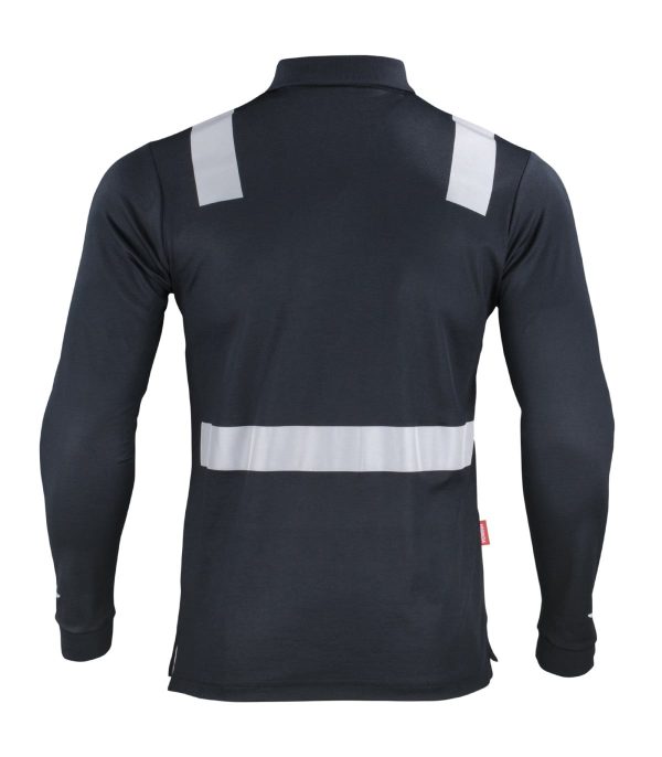 Polera Polo Hibrida con Cinta Reflectiva Manga Larga Hombre