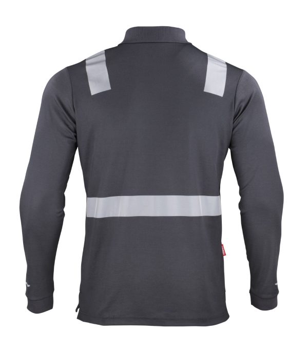 Polera Polo Hibrida con Cinta Reflectiva Manga Larga Hombre