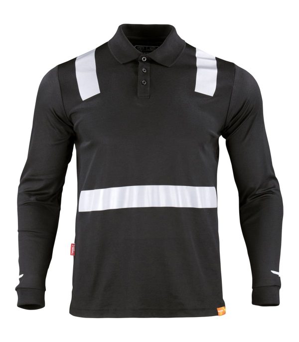 Polera Polo Hibrida con Cinta Reflectiva Manga Larga Hombre