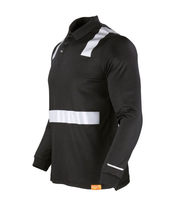 Polera Polo Hibrida con Cinta Reflectiva Manga Larga Hombre