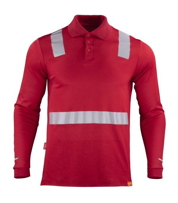 Polera Polo Hibrida con Cinta Reflectiva Manga Larga Hombre
