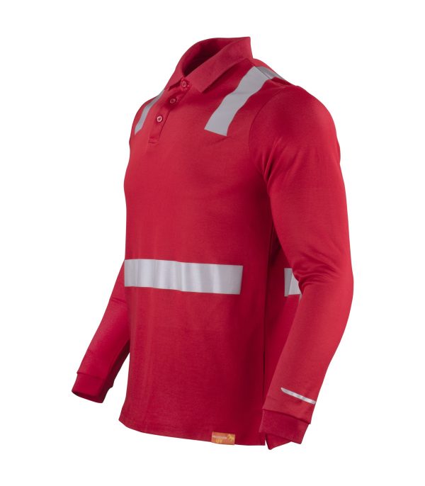Polera Polo Hibrida con Cinta Reflectiva Manga Larga Hombre